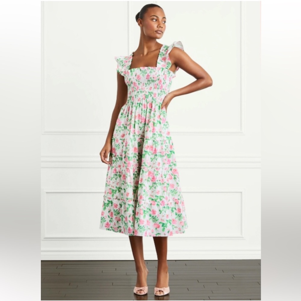 Hill House Pink and Green Floral Nap Dress XXL